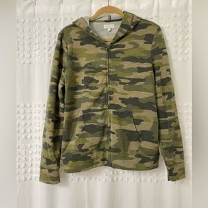 Lucky Brand Green Camoflauge Zip Up Hoodie